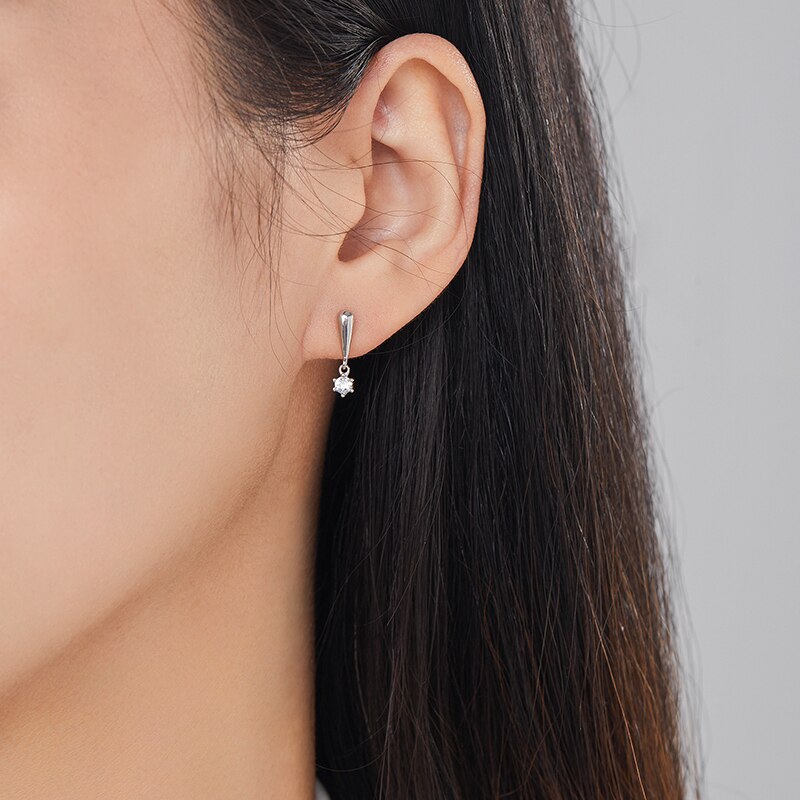 "ROUND HALO" Sterling Silber Ohrringe