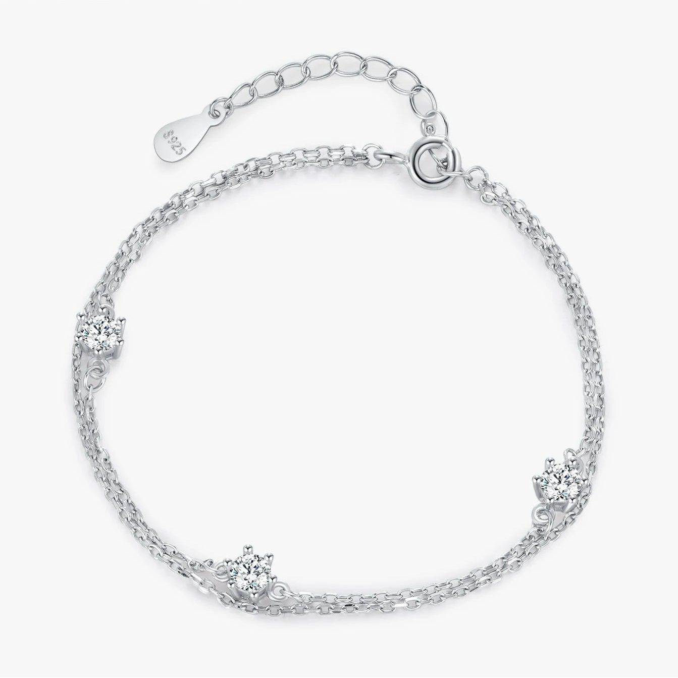 "SILVER DUO GLOW" Sterling Silber Armband