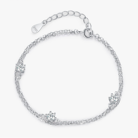 "SILVER DUO GLOW" Sterling Silber Armband