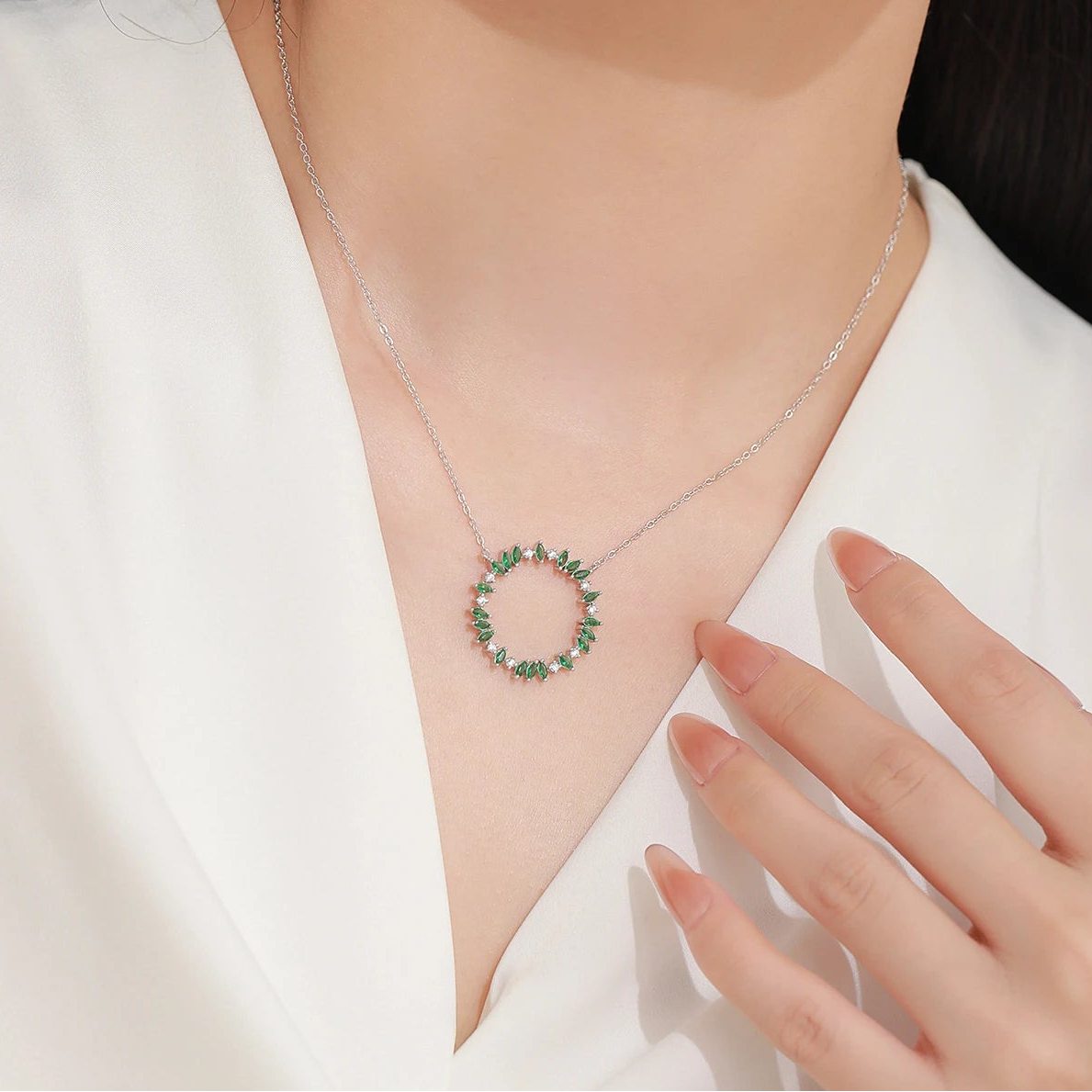 "FOREST SHINE" Sterling Silber Halskette