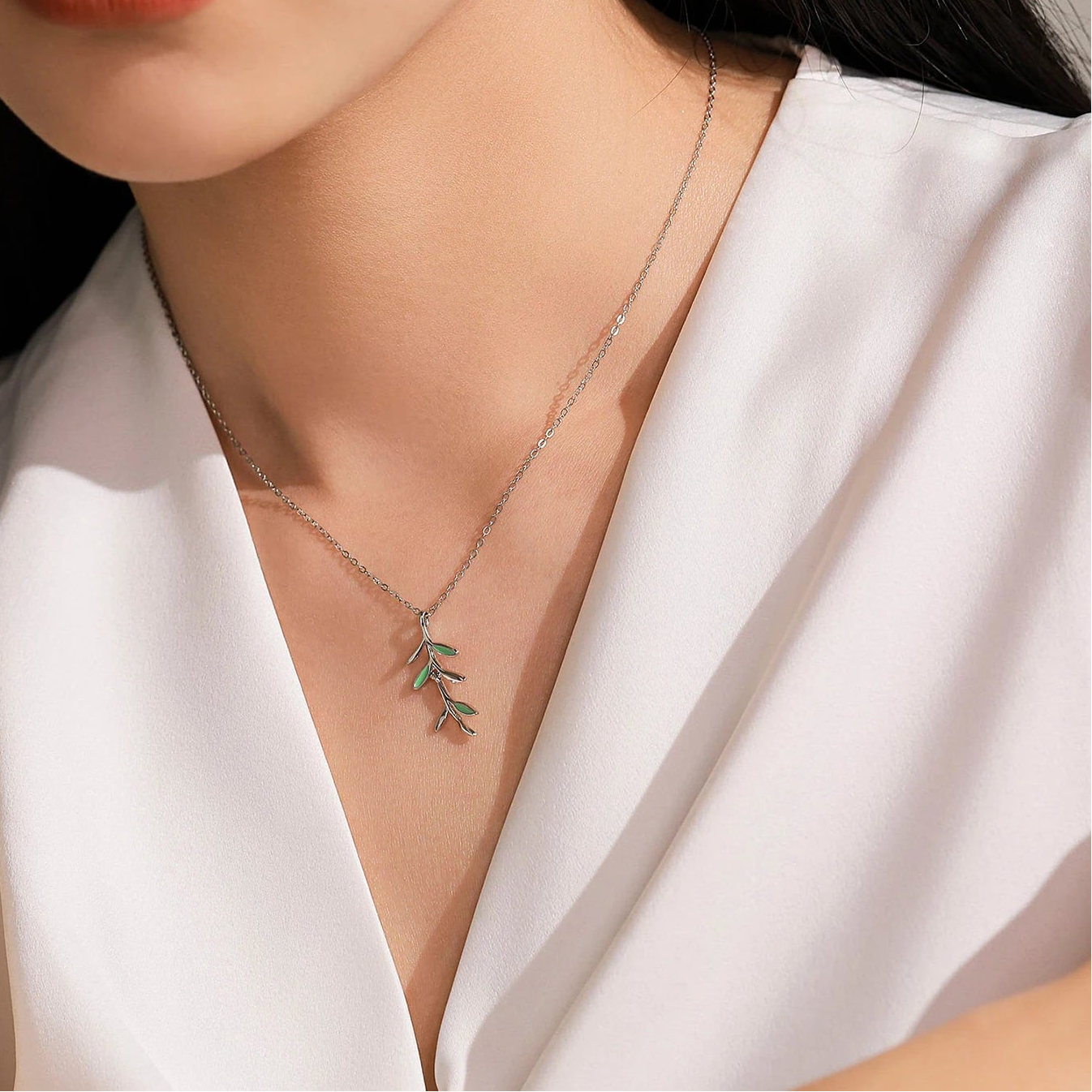 "LEAF OF NATURE" Sterling Silber Halskette