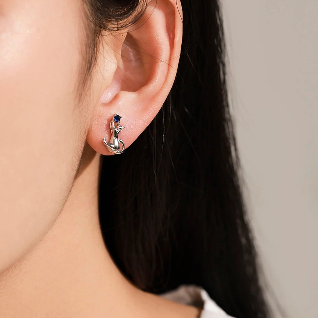 "MYSTIC CAT" Sterling Silber Ohrringe