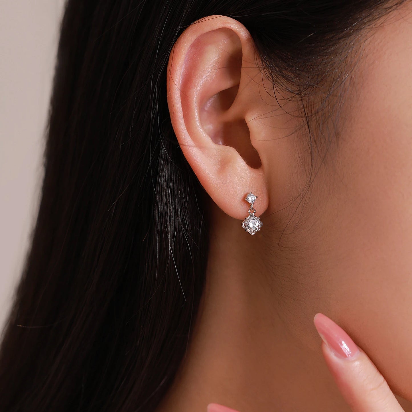 "FINE AURORA" Sterling Silber Ohrringe