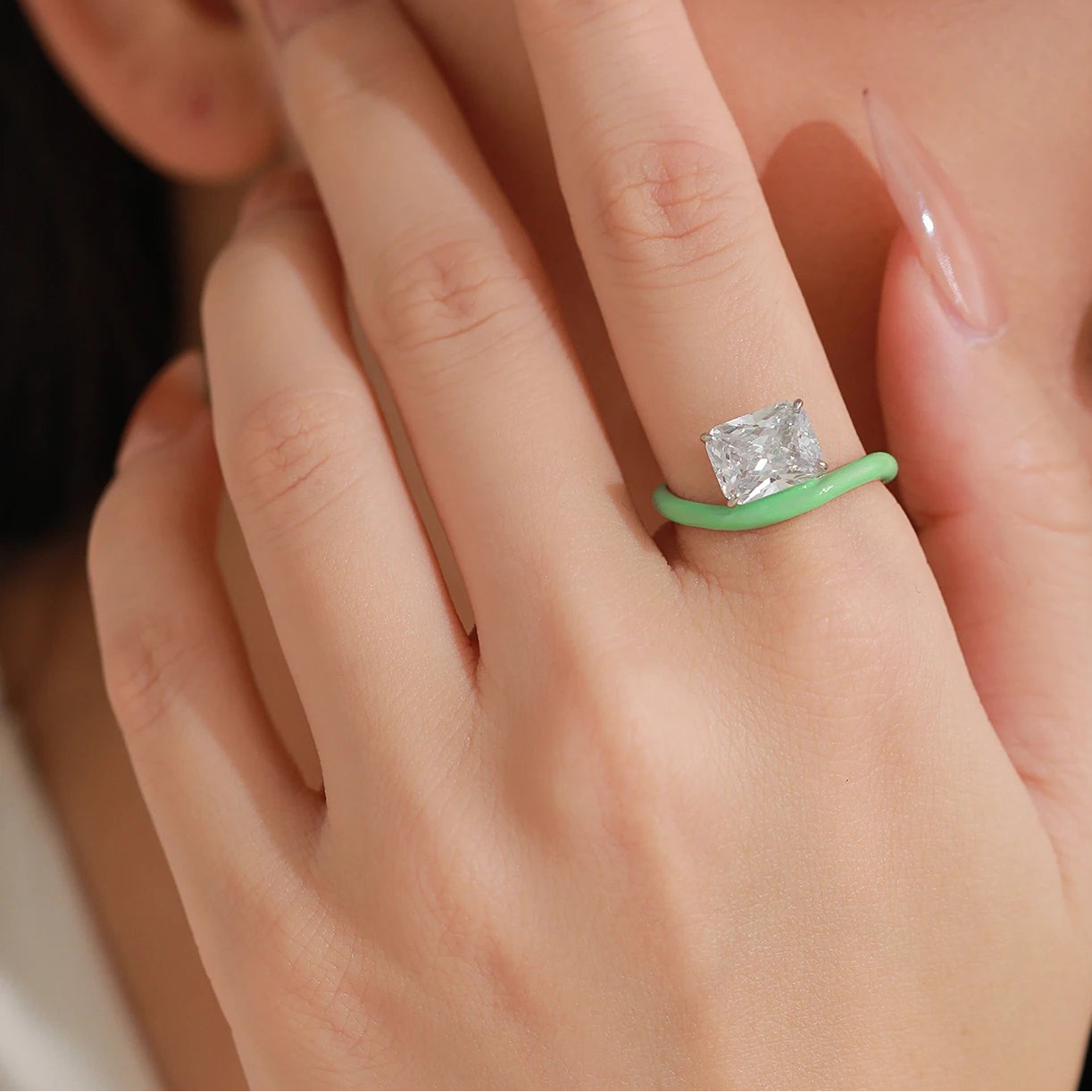 "SIMPLY GREEN" Sterling Silber Ring
