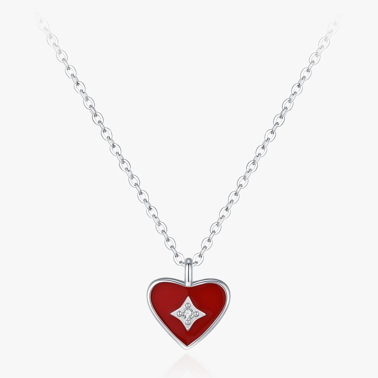 "PURE HEART GEM" Sterling Silber Halskette