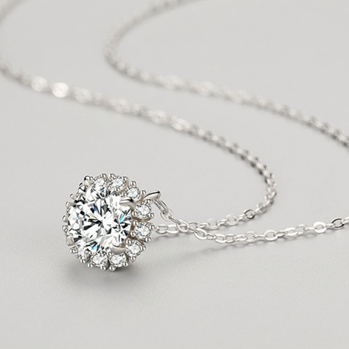 "DAZZLING CIRCLE" Sterling Silber Halskette