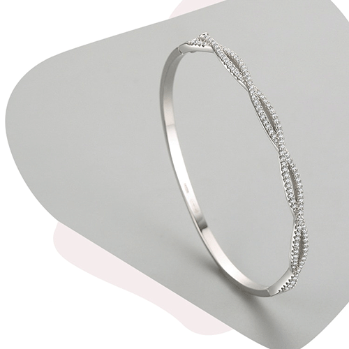 "CROSSING LINES" Sterling Silber Armreif