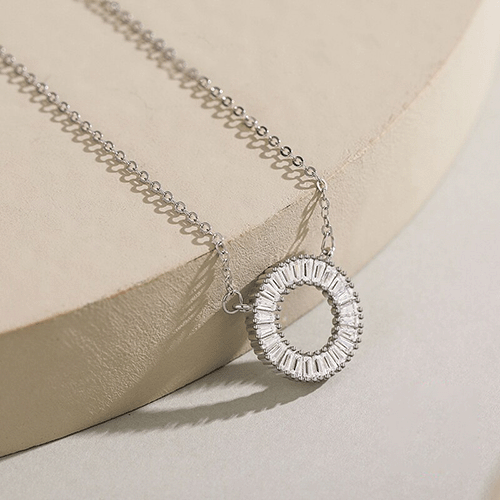 "ROUND SHINE" Sterling Silber Halskette