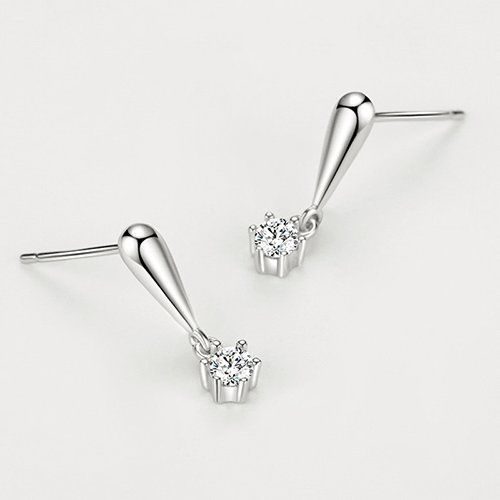 "ROUND HALO" Sterling Silber Ohrringe