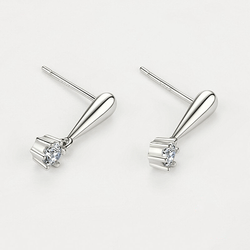 "ROUND HALO" Sterling Silber Ohrringe